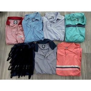FootJoy Men's Golf Polo Shirt Sz Large Lot of 6 Multicolor Polyester